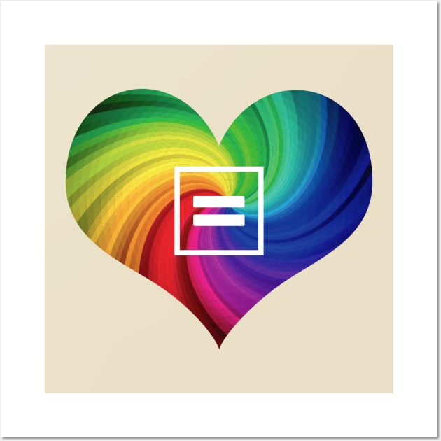 Rainbow Equality Heart Wall Art by octoberaine